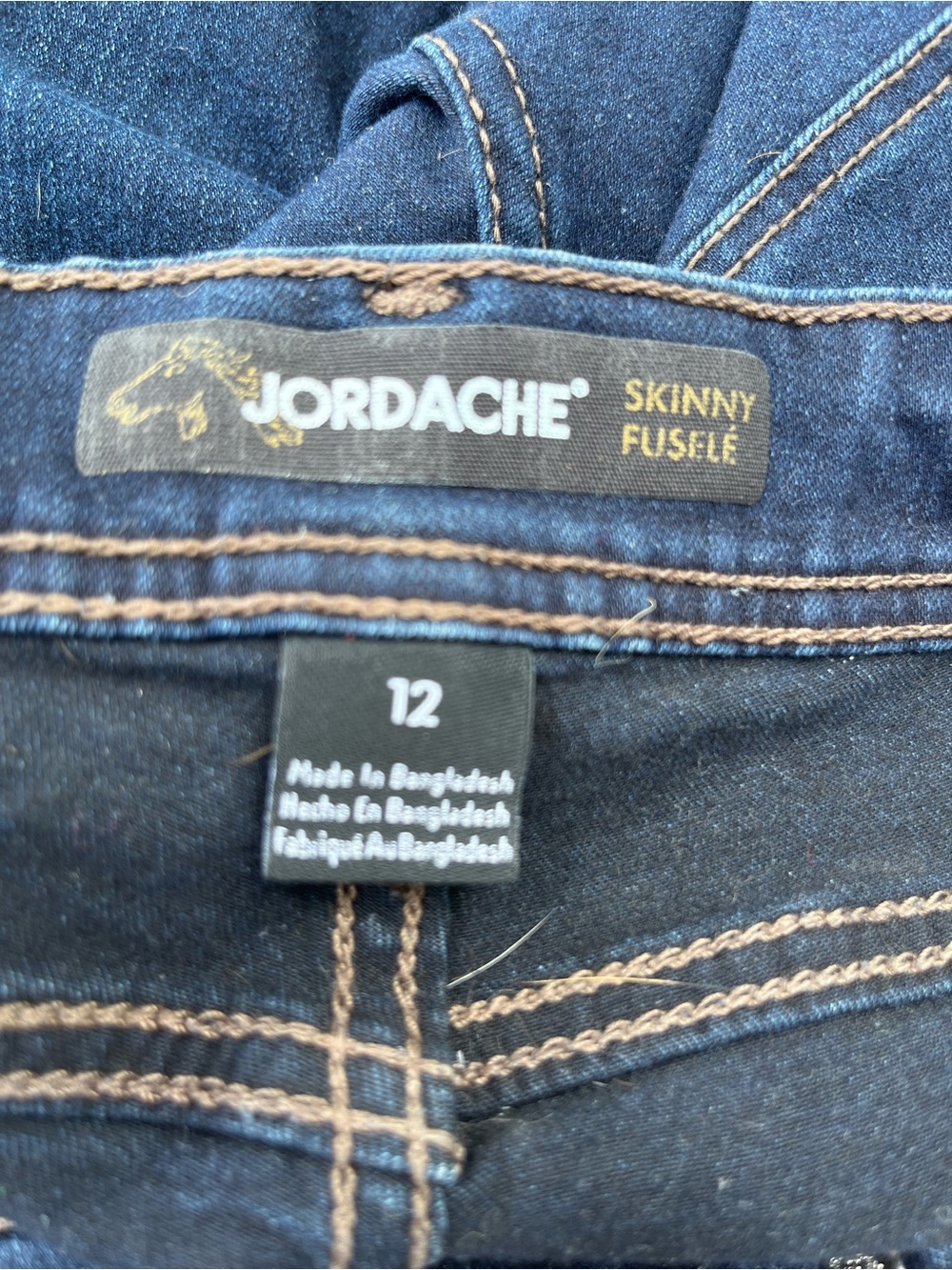 Jordache Women's Skinny Jeans - Deep Indigo with Contrast Stitching